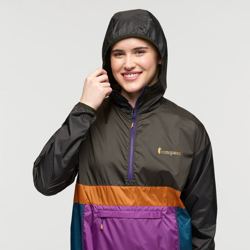 Cotopaxi Teca Womens Windbreaker Half Zip in Tree Frog
